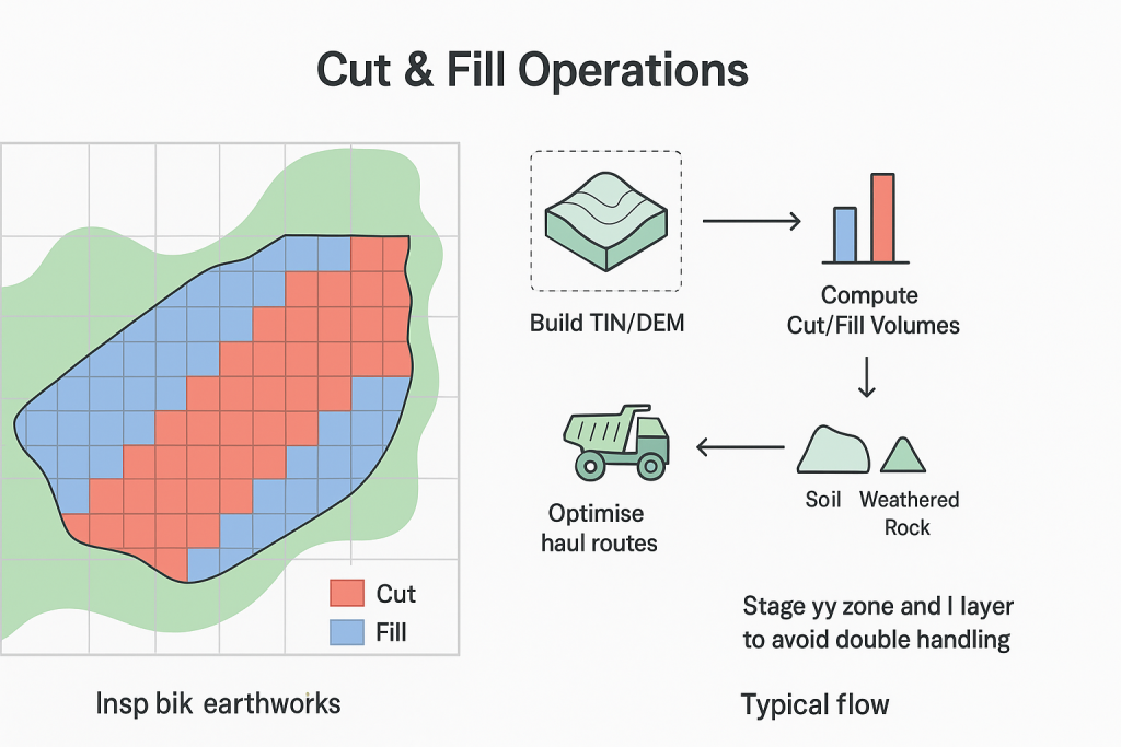 Our Cut & Fill Operations Process for bulk earthworks