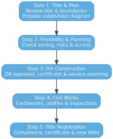 Land subdivision Working process